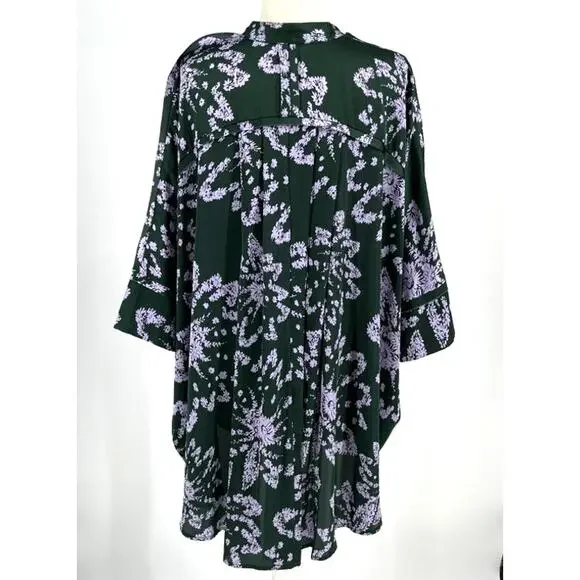 Free People Goddess Sleep Shirt Emerald Combo Floral XS Intimately - Picture 3 of 6
